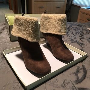 Laura Ashley cuffed ankle booties.